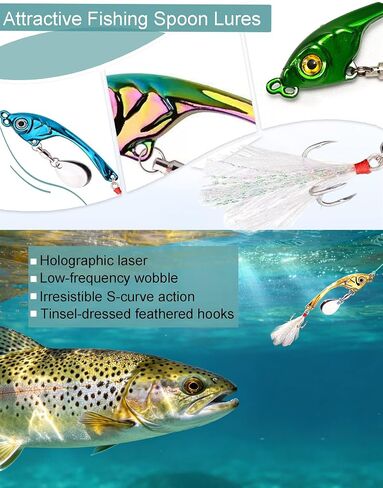 Avlcoaky Trout Spoons Lure 15g Casting Jigging Spoon, 5pcs/Box in Saudi Arabia