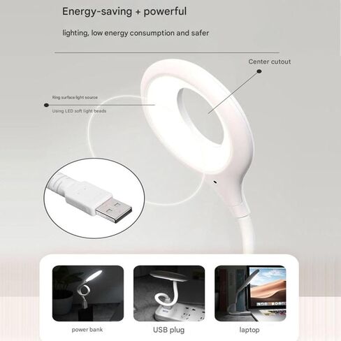 USB Voice-Control Night Light — Plug-in LED Gooseneck Bedside Lamp, 3 Color Modes & 3 Brightness Levels, Voice Activated & Touch Control, Flexible USB Gooseneck for Reading, Nursery & Travel in Saudi Arabia
