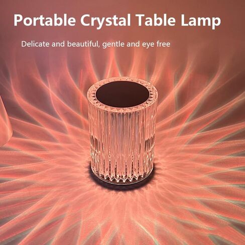 Portable Crystal Table Lamp,3 Color Touch Control Rechargeable Lamp,3-Levels Brightness Room Decor Desk Lamp (16 Color) in Kuwait