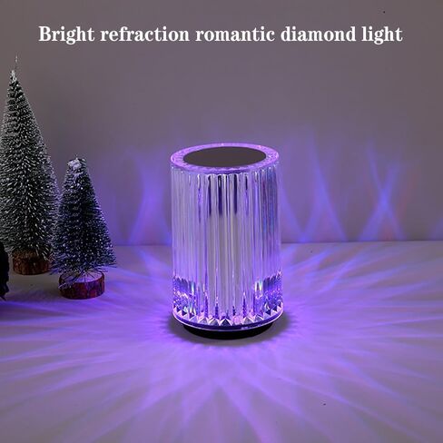 Portable Crystal Table Lamp,3 Color Touch Control Rechargeable Lamp,3-Levels Brightness Room Decor Desk Lamp (16 Color) in Kuwait