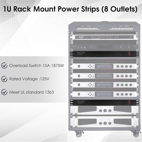 8 Outlet Rack Mount PDU Power Strip, 15A, 125V, 1875W in Saudi Arabia