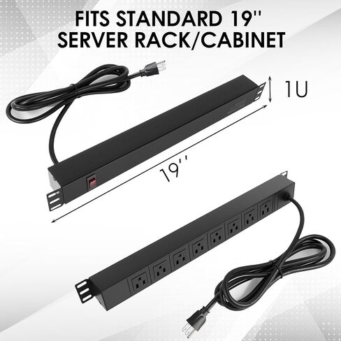 8 Outlet Rack Mount PDU Power Strip, 15A, 125V, 1875W in Saudi Arabia