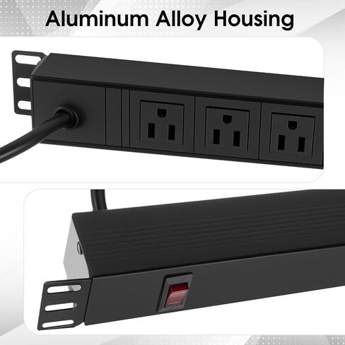 8 Outlet Rack Mount PDU Power Strip, 15A, 125V, 1875W in Saudi Arabia