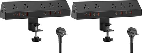 Jgstkcity مشبك طاقة مكتبي، حامل على الحافة، 4 USB C، 65 وات، 1200J، أسود in Kuwait