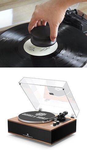 ANGELS HORN High Fidelity Bluetooth Vinyl Record Player with Built in Speakers & Record Weight Stabilizer Bundle in Saudi Arabia