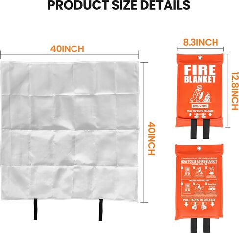 Fire Blanket for Kitchen and Home Camping Car Emergency Survival Safety,40"x 40" in Saudi Arabia