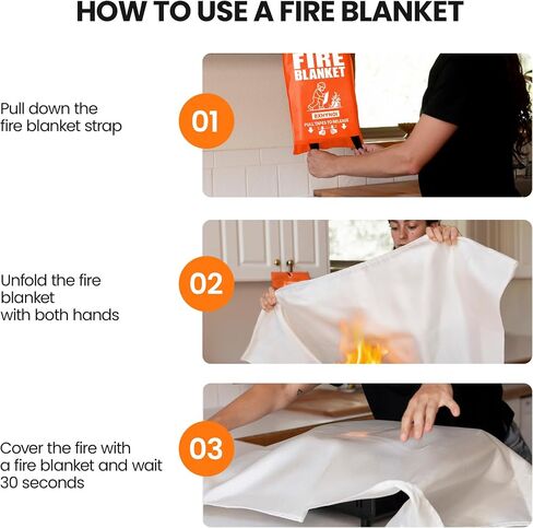Fire Blanket for Kitchen and Home Camping Car Emergency Survival Safety,40"x 40" in Saudi Arabia