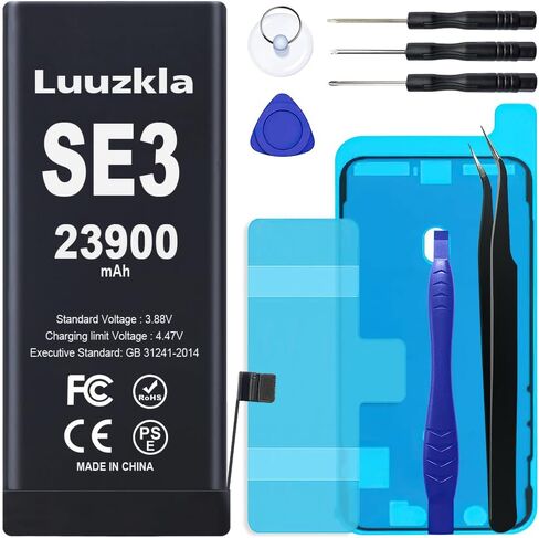 23900mAh Battery Compatible with iPhone SE3(SE 2022 3rd Gen), Upgrade Super Capacity Battery Replacement Compatible with iPhone SE3, with Full Tool Kits-0 Cycle-24 Months Service in Kuwait