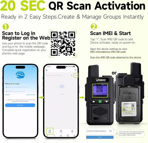أجهزة راديو 4G LTE PoC، أجهزة اتصال لاسلكية ذات نطاق عالمي غير محدود، حزمة من أجهزة الراديو PTT ثنائية الاتجاه على المستوى الوطني، بيانات مجانية مدفوعة مسبقًا لمدة 10 سنوات، بطاقتي SIM، تنشيط ذاتي سريع ومكالمة جماعية رئيسية واحدة in Kuwait