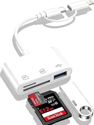 USB C SD Card Reader for iPhone 17e 17 Pro Max 16e 16 15, Camera Adapter in Saudi Arabia