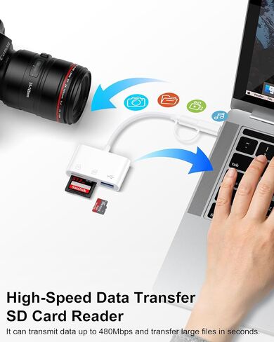USB C SD Card Reader for iPhone 17e 17 Pro Max 16e 16 15, Camera Adapter in Saudi Arabia
