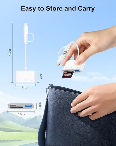 USB C SD Card Reader for iPhone 17e 17 Pro Max 16e 16 15, Camera Adapter in Saudi Arabia