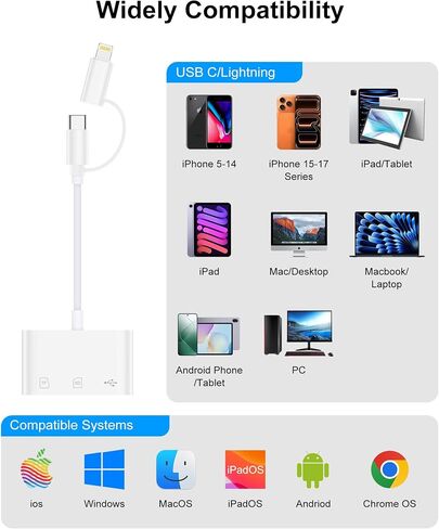 USB C SD Card Reader for iPhone 17e 17 Pro Max 16e 16 15, Camera Adapter in Saudi Arabia
