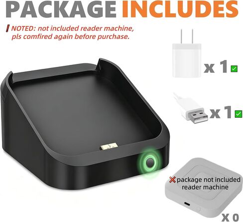 Square Dock for Square Reader 2nd Generation, Holder Stand for Square Card Reader 2nd Generation, Smart Anti-Sleep Button Portable Anti-Slip (No Reader, Cable and Wall Charger Included Only in Saudi Arabia
