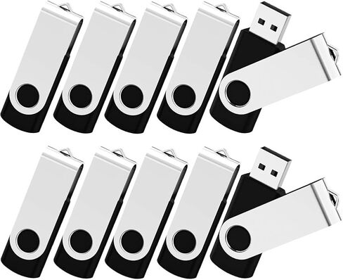 64GB Flash Drive KOOTION 10 Pack USB 2.0 Flash Drive 64GB USB Flash Drives Thumb Drive Jump Drives Keychain Memory Stick Black in Kuwait