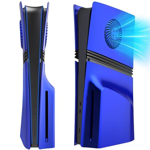 Cover Plates for PS5 Pro Disc Edition with Cooling Vent, PS5 Pro Faceplate ABS Hard Shockproof Anti-Scratch Dustproof Protective Plates, Replacement Side Shell Skin Case for PlayStation 5 Pro -Blue in Saudi Arabia