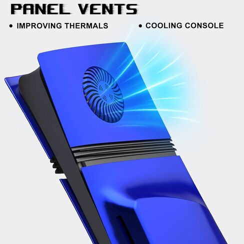 Cover Plates for PS5 Pro Disc Edition with Cooling Vent, PS5 Pro Faceplate ABS Hard Shockproof Anti-Scratch Dustproof Protective Plates, Replacement Side Shell Skin Case for PlayStation 5 Pro -Blue in Saudi Arabia