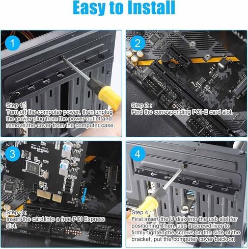 Sinefine 10Gbps PCIe USB 3.2/3.1 Gen 2 Card 7 Ports (3X Type USB C - 4 USB A) Expansion Card PCIe Card in Kuwait