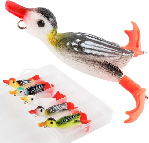 5PCS Topwater Duck Lures Realistic Weedless Floating Bass Baits in Saudi Arabia