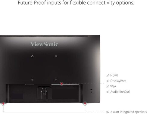 ViewSonic VA2456A-MHD_H2 24 Inch 1080p Dual Pack Head-Only Monitors, IPS Display with 120Hz for Dual-Screen Home and Office Setups, HDMI, DisplayPort, and VGA Inputs in Saudi Arabia