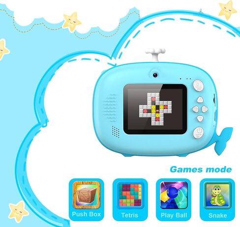 Kids Camera Instant Print 12MP Instant Camera Ink Free Printing Camera for Boys Grils Aged 3-10 Selfie Camera for Kids 3-12 Year Old Boys Girls Gifts Blue in Saudi Arabia