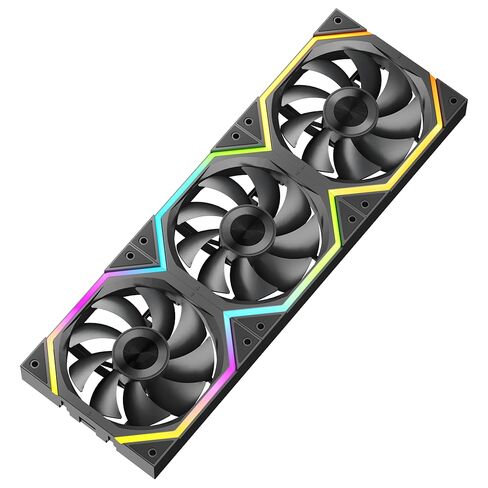 Galaxy 120mm PC Case Fan, ARGB and PWM Cooling Fans PC, Axle Core Double Ring CD Pattern Module Computer Fans, Daisy-Chain 5V RGB Fan (Black 3 Pack) in Kuwait