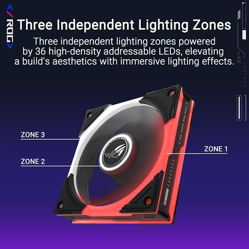 ASUS ROG Eurux GR120 ARGB Reverse PWM Fan Single Pack 120mm PWM, 2200RPM, Patented Daisy-Chain, Custom Lighting Effects in Saudi Arabia