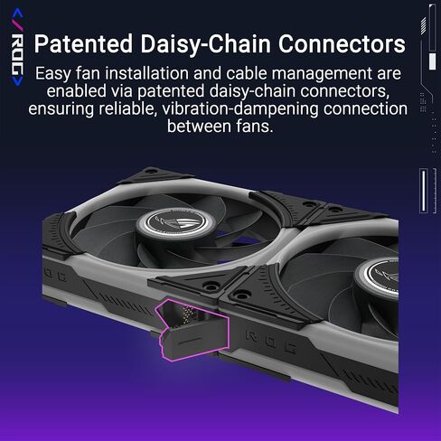 ASUS ROG Eurux GR120 ARGB Reverse PWM Fan Single Pack 120mm PWM, 2200RPM, Patented Daisy-Chain, Custom Lighting Effects in Saudi Arabia