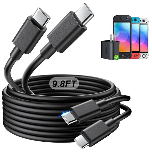 2 Pack (9.8FT) Switch 2 Charging Cable, Extra Long Power Cord for Nintendo in Saudi Arabia