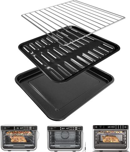 Air Fryer Rack Basket Tray for Ninja Foodi 8 in 1 SP100 SP101 Digital Air Fryer Countertop Oven, 13.4''*13.4'' Stainless Steel Air Fryer Accessories Roasting Steamer Grill Racks，Dishwasher safe in Saudi Arabia
