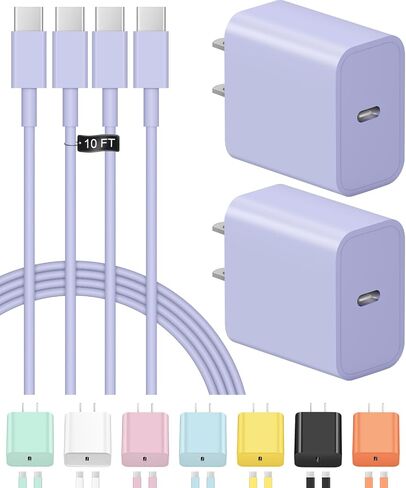 iPhone 17 16 15 Charger Fast Charging USB C Charger Block 2-Pack Type C Chargers iPhone 17 Chargers 6FT Cord for iPhone 17/17 Plus/17 Pro/17 Pro Max/16/16 Plus/16 Pro/16 Pro Max/15/15 Pro Max in Kuwait