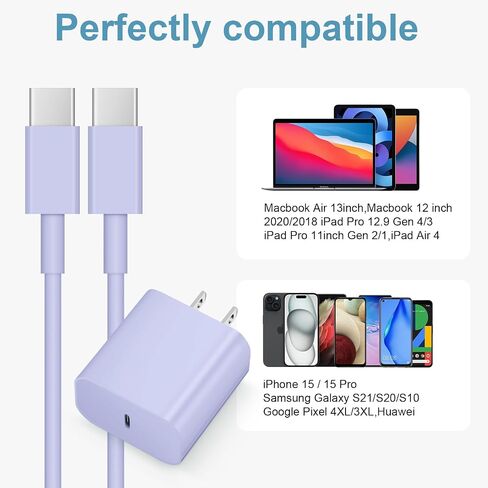 iPhone 17 16 15 Charger Fast Charging USB C Charger Block 2-Pack Type C Chargers iPhone 17 Chargers 6FT Cord for iPhone 17/17 Plus/17 Pro/17 Pro Max/16/16 Plus/16 Pro/16 Pro Max/15/15 Pro Max in Kuwait