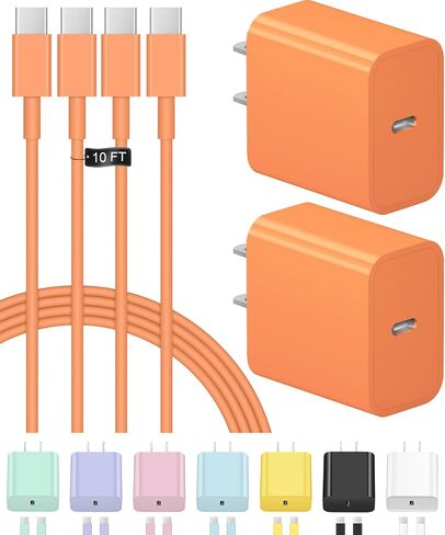 iPhone 17 16 15 Charger Fast Charging USB C Charger Block 2-Pack Type C Chargers iPhone 17 Chargers 6FT Cord for iPhone 17/17 Plus/17 Pro/17 Pro Max/16/16 Plus/16 Pro/16 Pro Max/15/15 Pro Max in Kuwait