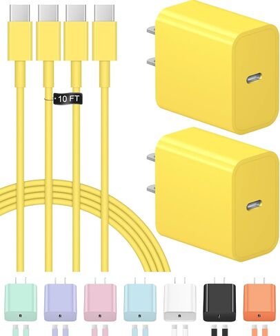 iPhone 17 16 15 Charger Fast Charging USB C Charger Block 2-Pack Type C Chargers iPhone 17 Chargers 6FT Cord for iPhone 17/17 Plus/17 Pro/17 Pro Max/16/16 Plus/16 Pro/16 Pro Max/15/15 Pro Max in Kuwait