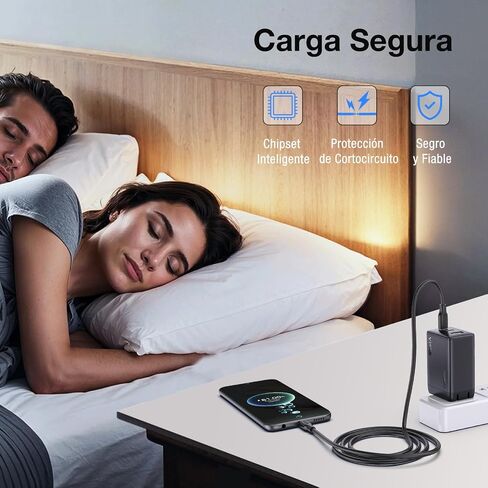 1Hora 65W GaN Fast Charger, 3-Port USB C Charger with 6.6ft Type C to C Cable, Compatible for iPhone 15/14/13/12/11,MacBook Pro/Air, iPad Pro,Galaxy S23, Laptops,Tablets,Foldable Plug Charger Block in Saudi Arabia