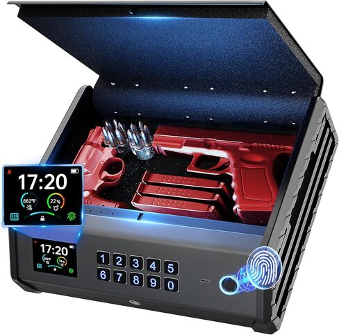 Biometric Gun Safe with LCD Display, Fingerprint Pistol Safe in Saudi Arabia