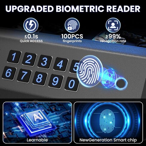 Biometric Gun Safe with LCD Display, Fingerprint Pistol Safe in Saudi Arabia
