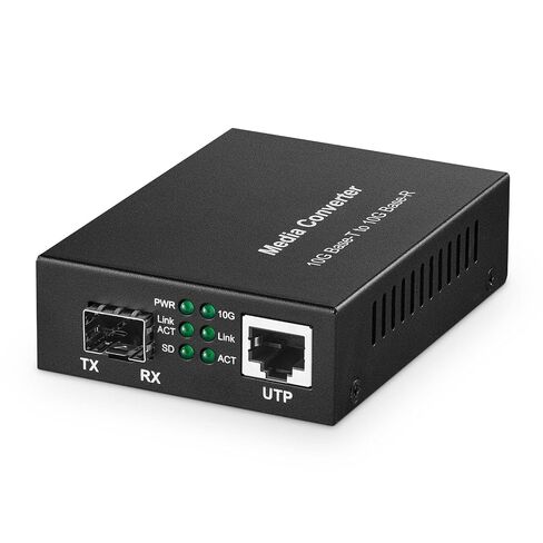 محول MokerLink 10 Gigabit SFP إلى 10G RJ45، 10G/5G/2.5G/1G/100M نحاس، فتحة 10GBASE-X SFP+، محول وسائط من الألياف المعدنية غير المُدارة إلى إيثرنت in Kuwait