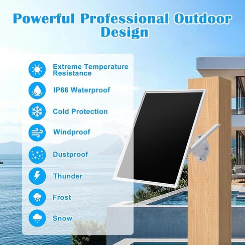 Solar WiFi Extender Signal Booster Outdoor, Long Range up to 500-feet, Internet 2.4G WiFi, 15W Solar Panel, 26000mAh Battery, IP65 Waterproof, Solar Powered WiFi Extender for Garden, Farm & Ranch in Kuwait