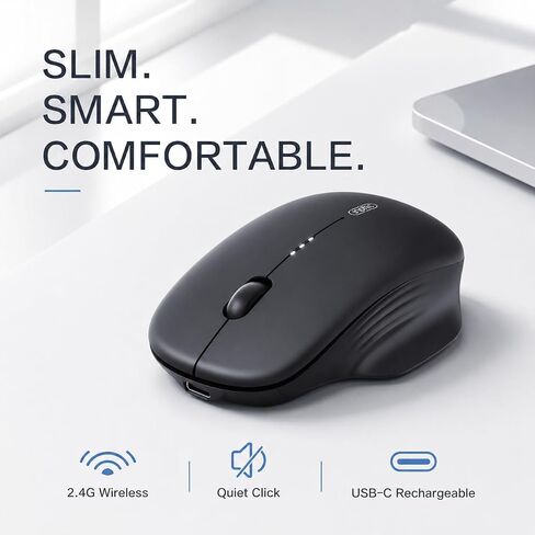 INPHIC Wireless Mouse for Laptop, 2.4G Rechargeable Computer Mouse 2400DPI in Kuwait