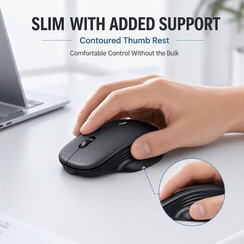 INPHIC Wireless Mouse for Laptop, 2.4G Rechargeable Computer Mouse 2400DPI in Kuwait