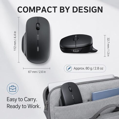 INPHIC Wireless Mouse for Laptop, 2.4G Rechargeable Computer Mouse 2400DPI in Kuwait
