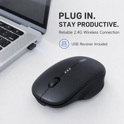 INPHIC Wireless Mouse for Laptop, 2.4G Rechargeable Computer Mouse 2400DPI in Kuwait