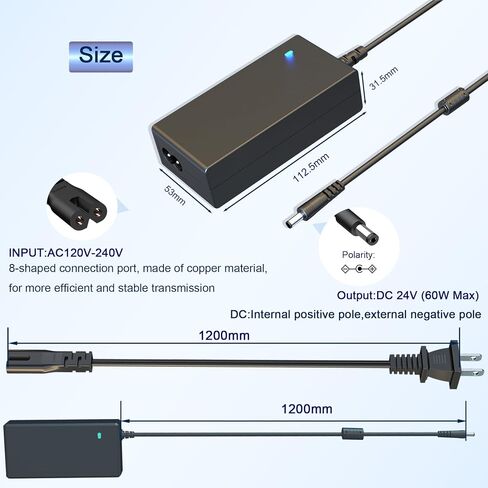 15V 4A 60W AC/DC Adapter, Universal Power Supply with 5 Selectable DC Tips, 5.5x2.5mm Main Plug, 100-240V Worldwide Input for Car Jump Starter, Soundbar, LED Ring Light, Security Camera in Saudi Arabia