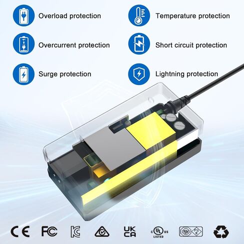 15V 4A 60W AC/DC Adapter, Universal Power Supply with 5 Selectable DC Tips, 5.5x2.5mm Main Plug, 100-240V Worldwide Input for Car Jump Starter, Soundbar, LED Ring Light, Security Camera in Saudi Arabia