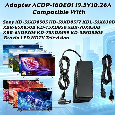 for Sony acdp-240e01 19.5V10.26A AC/DC Adapter Compatible with Bravia LCD TV KD-65XD8505, 200W Power Supply Cord Cable PS Wall Home Charger Mains PSU.Replace Part Number ACDP-160D01 in Saudi Arabia