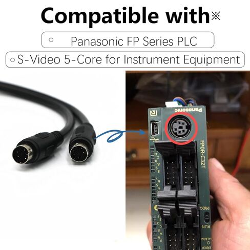Mini-DIN 5 Pin Male to Male Cable, Mini 5P Programming Cable for Panasonic PLC & S-Video 5-Core Replacement, for Instrument Equipment Repair and Custom Wiring, Audio Video Data Transmission in Saudi Arabia