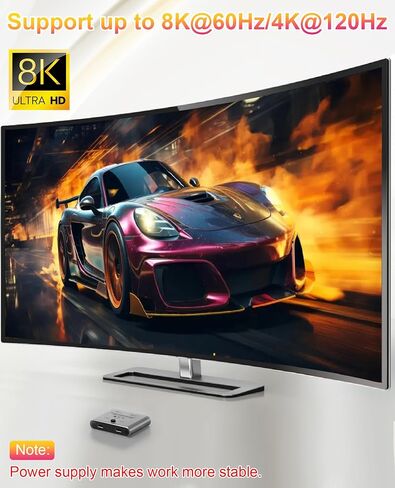 8K USB C Switch, Bi-Directional USB C Switcher for 2 Computers - 8K@60Hz/4K@120Hz Video + 100W PD Charging + 10Gbps Data Transfer, 1 in 2 Out / 2 in 1 Out USB C Splitter Switch with Power Cable in Kuwait