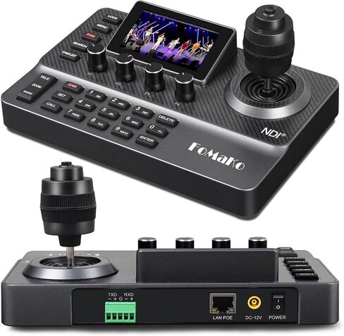 FoMaKo NDI PTZ Camera Controller, LCD Preview, NDI PTZ Controller Keyboard with 4D Joystick, for Church Worship Education Conference Events (NDI License Included) KC606N NDI Controller in Saudi Arabia