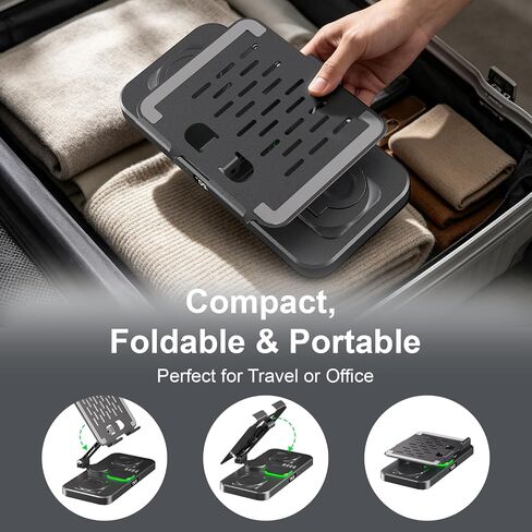 6 in 1 Charging Station for Samsung Multiple Devices, Foldable Wired Charging Stand for iPad/Tab with Clock & Light, Charger for S26/S25 Ultra/Z Fold 7 & Buds, Only for Galaxy Watch(Black) in Saudi Arabia